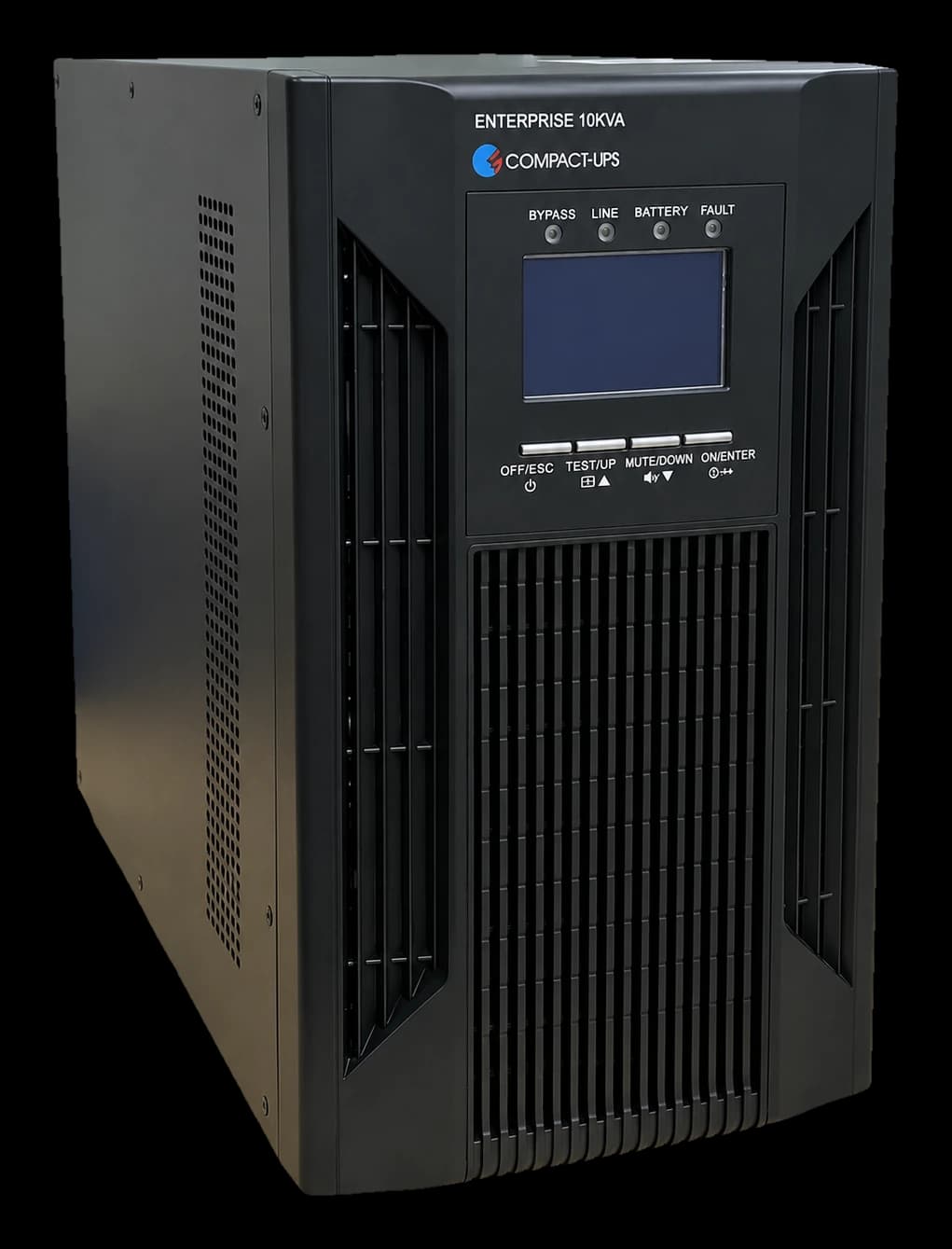 COMPACT Enterprise Series 10 kVA online UPS tower, three-quarter view